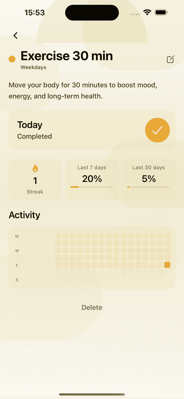 Track habits and moods, see the connection screenshot